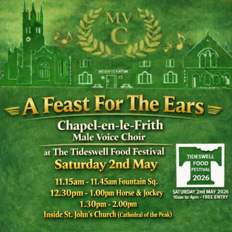 Poster advertising Tideswell concert 2nd May 2026